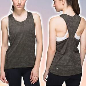 LULULEMON Run For Days Tank Deep Camo Sz 4